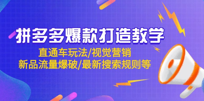 （14681期）拼多多爆款打造教学：直通车玩法/视觉营销/新品流量爆破/最新搜索规则等小白网创_互联网创业项目_网络创业小白网创
