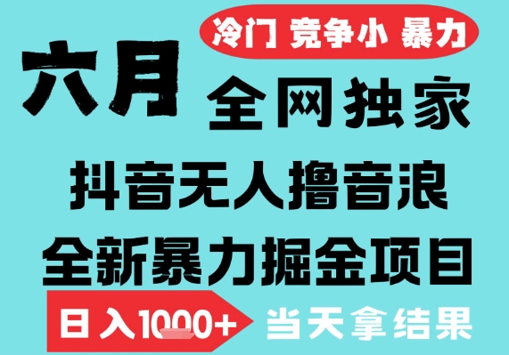 2025年6月高爆抖音无人直播最新撸音浪掘金项目，无脑日入1k+，低门槛小白可做，可矩阵放大【揭秘】小白网创_互联网创业项目_网络创业小白网创