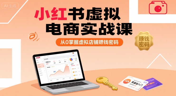 小红书虚拟电商实战课，从0掌握虚拟店铺賺钱密码小白网创_互联网创业项目_网络创业小白网创