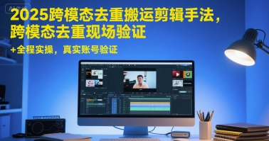 2025跨模态去重搬运剪辑手法，跨模态去重现场验证 +全程实操，真实账号验证小白网创_互联网创业项目_网络创业小白网创