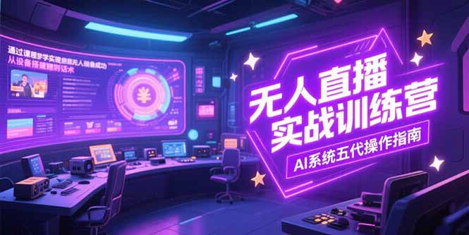 （15315期）无人直播实操训练营，从设备搭建到话术，AI系统五代操作指南(7月更新)小白网创_互联网创业项目_网络创业小白网创