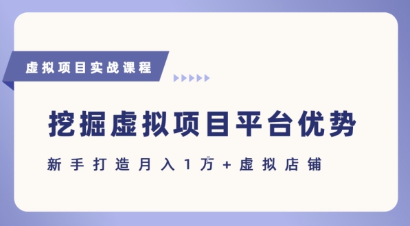 抓住虚拟项目各平台优势，新手轻松月入1W+(给出具体建议)小白网创_互联网创业项目_网络创业小白网创