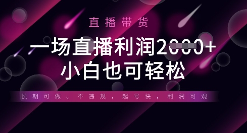 半无人直播带货，一场利润数张，适合所有平台玩法，小白也可轻松小白网创_互联网创业项目_网络创业小白网创