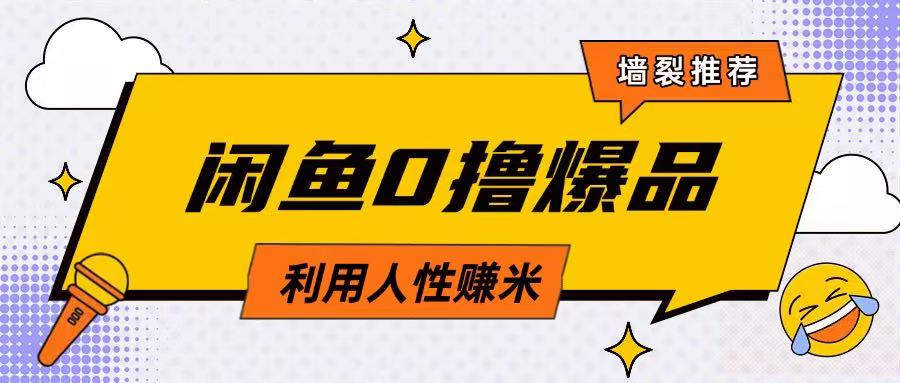 咸鱼0撸玩法利用人性售卖商品达到日挣2张的效果小白网创_互联网创业项目_网络创业小白网创