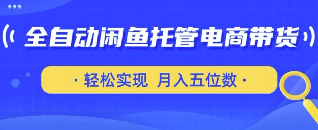 全自动闲鱼托管式电商带货，只需一部安卓手机和一个闲鱼号，轻松实现月入五位数【揭秘】小白网创_互联网创业项目_网络创业小白网创