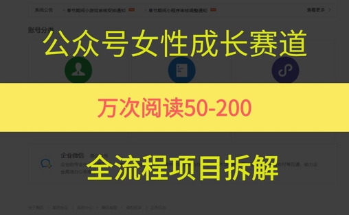 公众号女性赛道，最近爆火系列，条条作品阅读量10w+小白网创_互联网创业项目_网络创业小白网创
