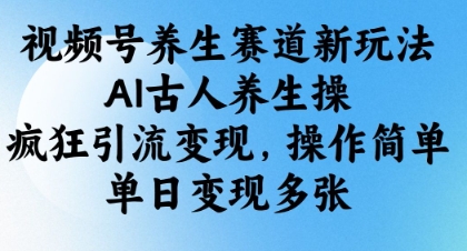 视频号养生赛道新玩法，AI古人养生操，疯狂引流变现，操作简单，单日变现多张小白网创_互联网创业项目_网络创业小白网创