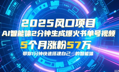 AI智能体2分钟一键生成爆火书单号原创视频，5个月涨粉57w，带你零代码1分钟搭建智能体小白网创_互联网创业项目_网络创业小白网创