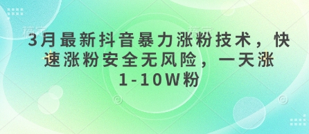 3月最新抖音暴力涨粉技术，快速涨粉安全无风险，一天涨1-10W粉小白网创_互联网创业项目_网络创业小白网创