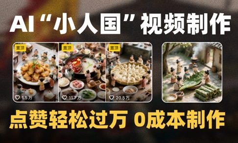 爆款1000W+播放微缩景观迷你小人国AI视频0成本制作全流程教学小白网创_互联网创业项目_网络创业小白网创