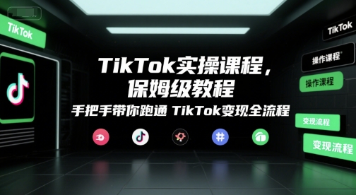 TikTok实操课程，保姆级教程，手把手带你跑通TikTok变现全流程小白网创_互联网创业项目_网络创业小白网创