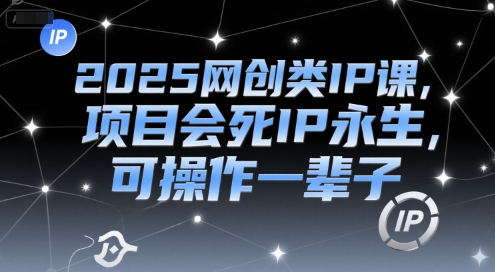 2025网创类IP课，项目会死IP永生，可操作一辈子小白网创_互联网创业项目_网络创业小白网创