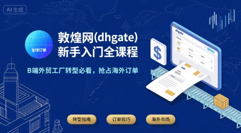 敦煌网(dhgate)新手入门全课程，B端外贸工厂转型必看，抢占海外订单小白网创_互联网创业项目_网络创业小白网创