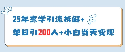 25年国学引流拆解+单日引200人+小白当天就能变现小白网创_互联网创业项目_网络创业小白网创