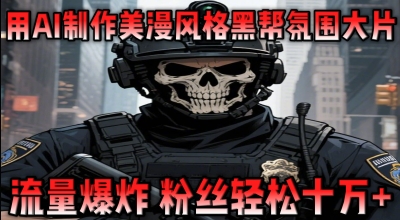 用AI制作美漫风格黑帮氛围大片，流量爆炸，粉丝轻松十W+小白网创_互联网创业项目_网络创业小白网创