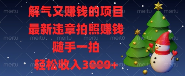 解气又挣钱的项目，最新违章拍照挣钱，随手一拍，轻松收入数张【揭秘】小白网创_互联网创业项目_网络创业小白网创