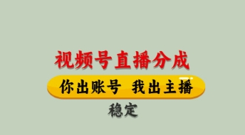 视频号直播分成，全程托管招募，单月轻松变现8k【揭秘】小白网创_互联网创业项目_网络创业小白网创