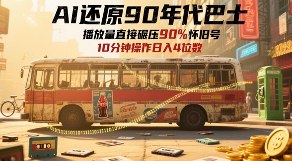AI还原90年代巴士，一帧就让70后泪崩，播放量直接碾压90%怀旧号，每天操作十分钟，日入四位数小白网创_互联网创业项目_网络创业小白网创