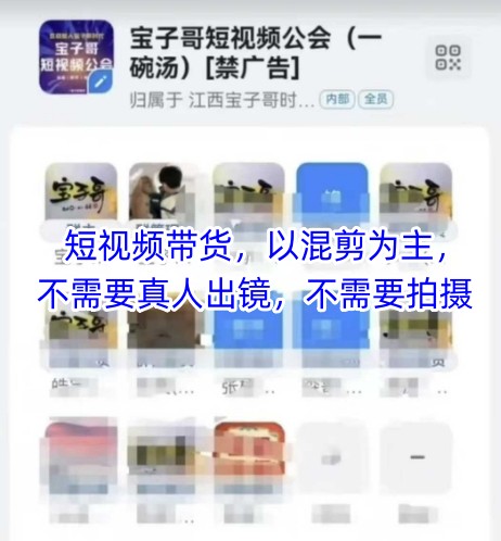 宝子哥头部团队短视频带货，以混剪为主，不需要真人出镜，不需要拍摄小白网创_互联网创业项目_网络创业小白网创