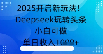 2025开启新玩法！Deepseek玩转头条，小白可做，单日收入几张小白网创_互联网创业项目_网络创业小白网创
