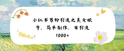小红书男粉引流项目之美女账号6，简单制作，条条爆款原创，不违规小白网创_互联网创业项目_网络创业小白网创